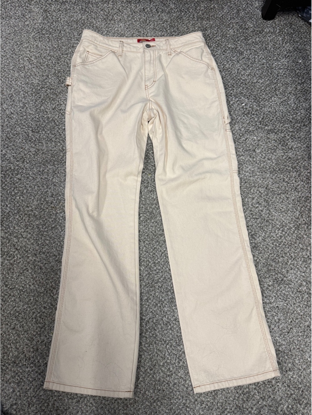 Dickies Womens Size 9/29 Cream Off White High Rise Carpenter Pants Workwear